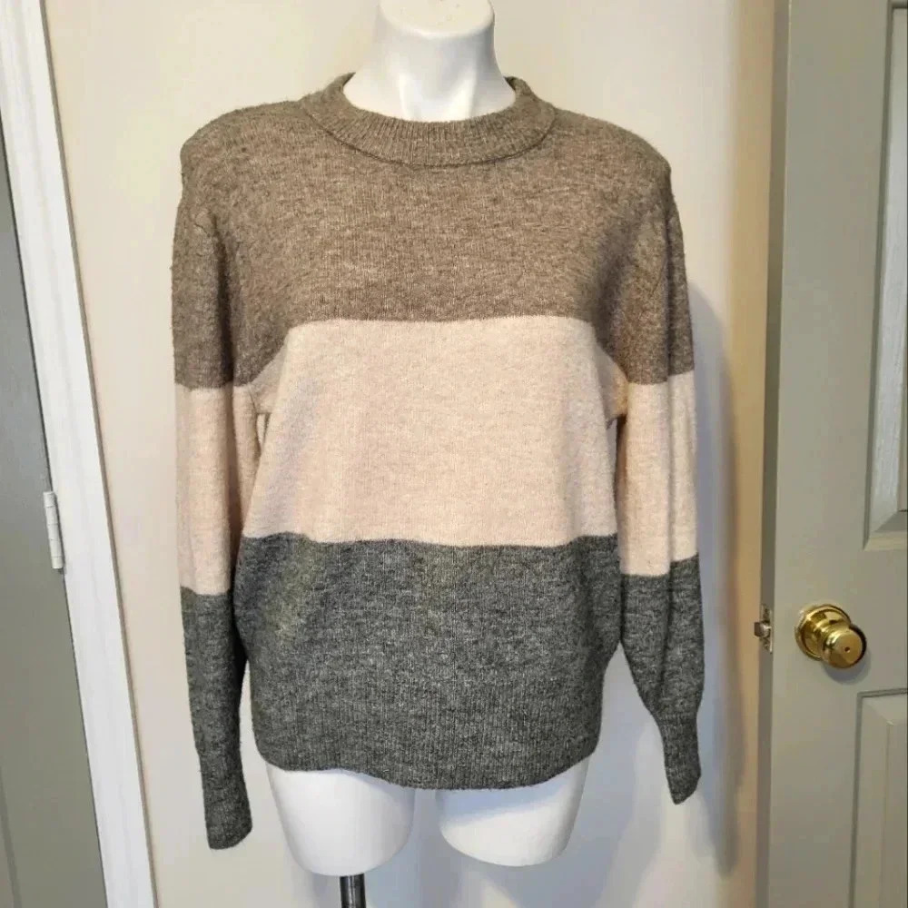 H&M Soft Fine Knit Boxy Drop Sleeve Wool Blend Sweater(S)